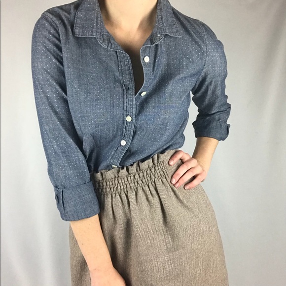 J. Crew Tops - J.Crew Polka Dot Chambray Size S